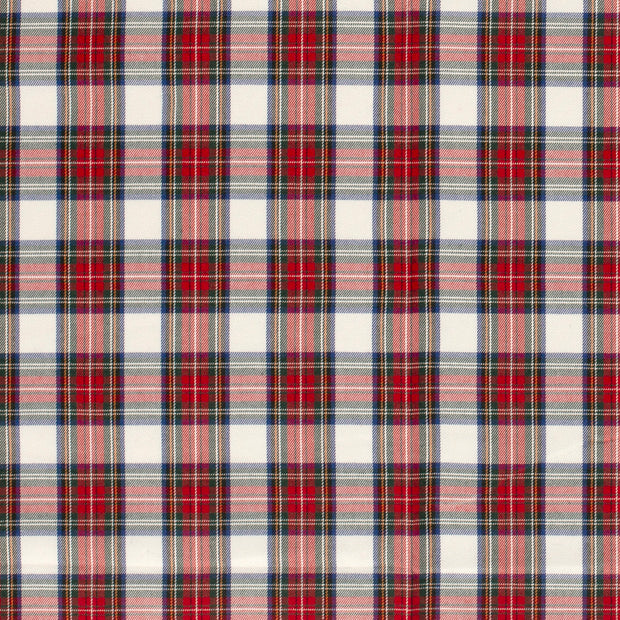 Gabardine fabric Checks White