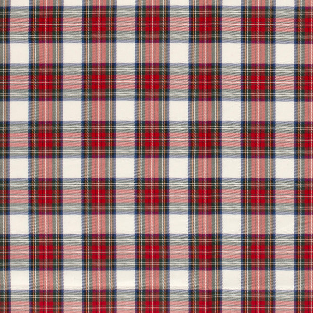 Gabardine fabric Checks White