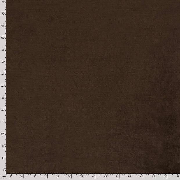 Nicky velours fabric Unicolour Dark Brown