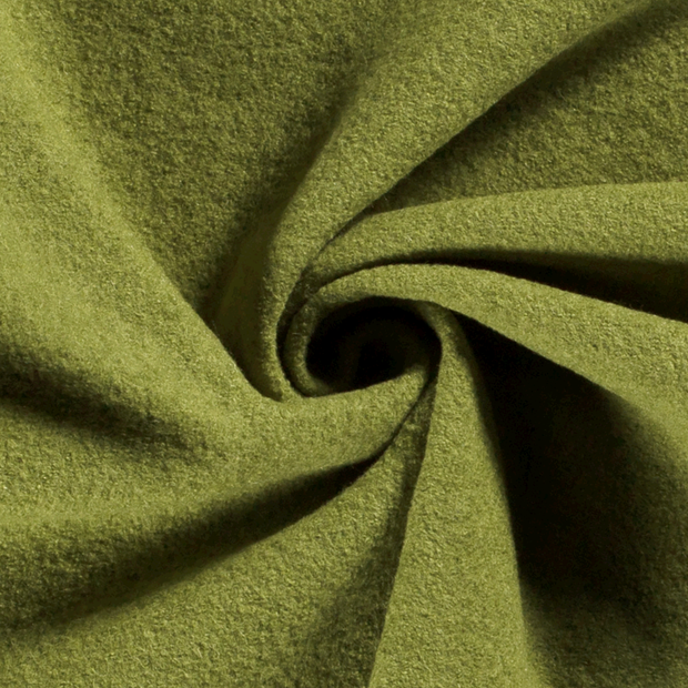 Wool Boucle fabric Unicolour Olive Green