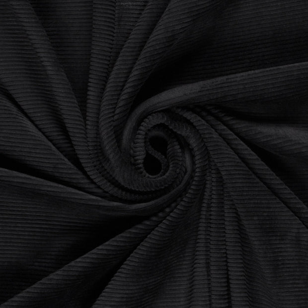 Nicky Velours Rib fabric Unicolour Black