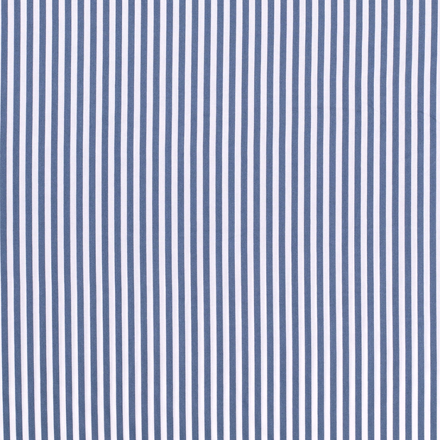 Cotton Poplin fabric Stripes Indigo