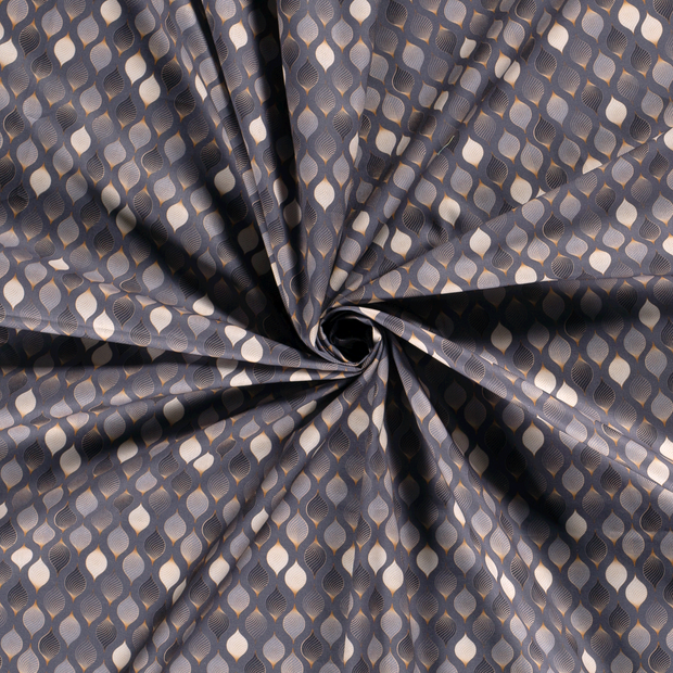 Cotton Poplin fabric printed and foil 