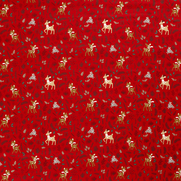 Cotton Poplin fabric Red 