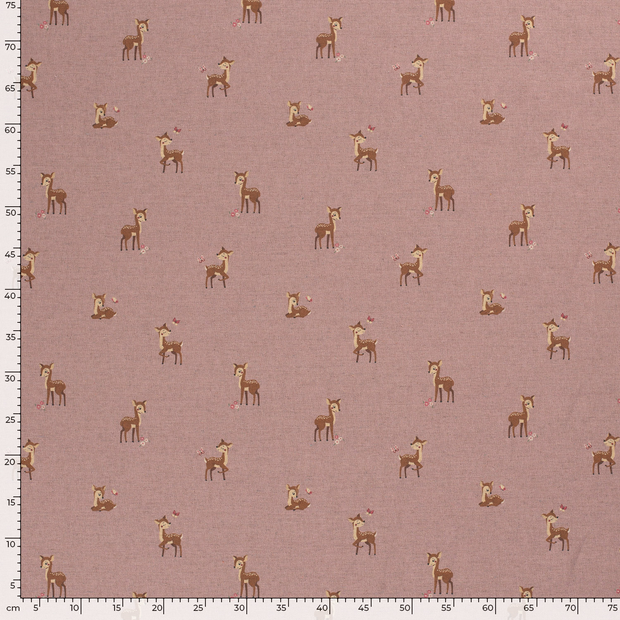 Panama fabric Deer Mauve