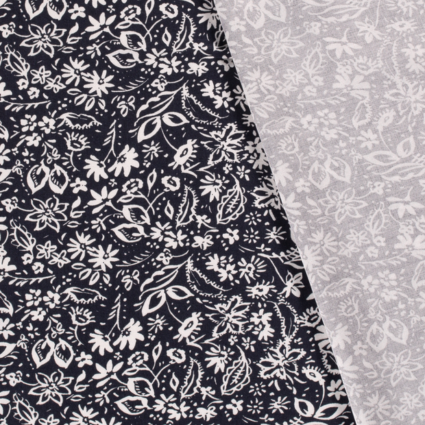 Viscose Twill fabric Flowers printed 