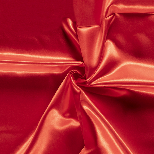 Satin tissu Unicolore Rouge