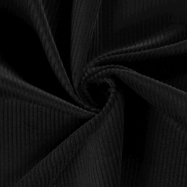 Corduroy 4.5w fabric Unicolour Black