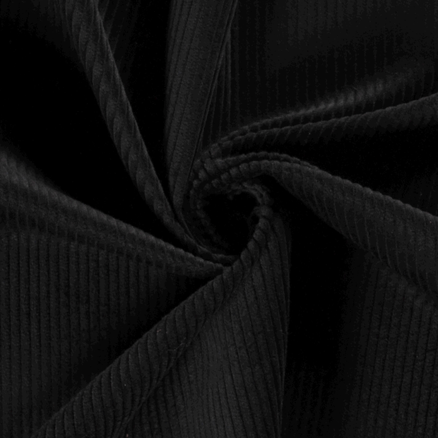 Velours Côtelé 4.5w tissu Unicolore Noir