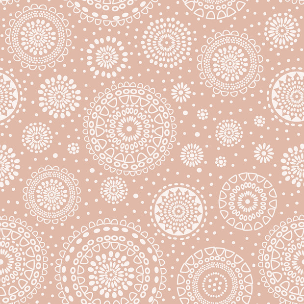 Coated Tablecloth fabric Mandala's Light Pink