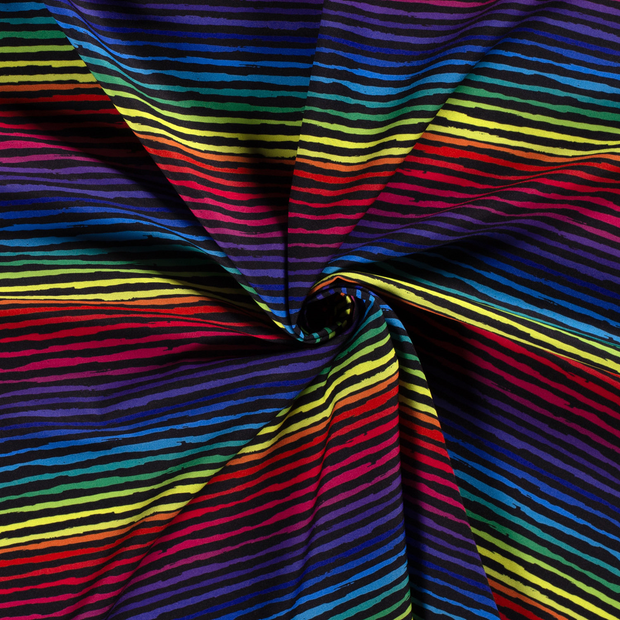 Power Stretch fabric Black digital printed 