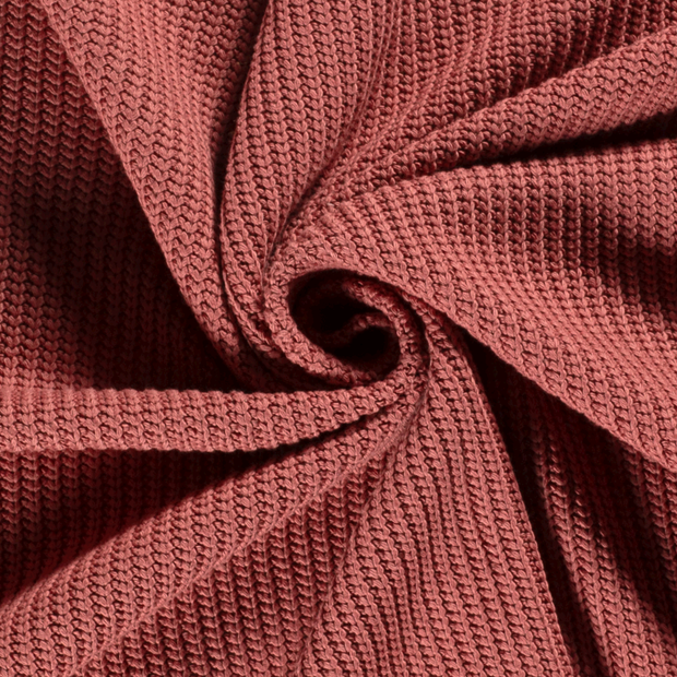 Heavy Knit tissu Torsade Vieux rose