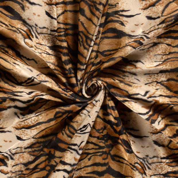 Velours fabric Camel printed 