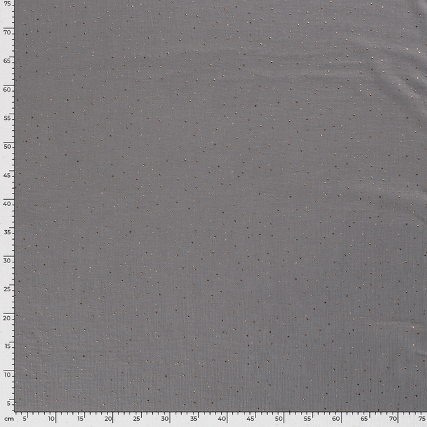 Muslin fabric Dots Grey