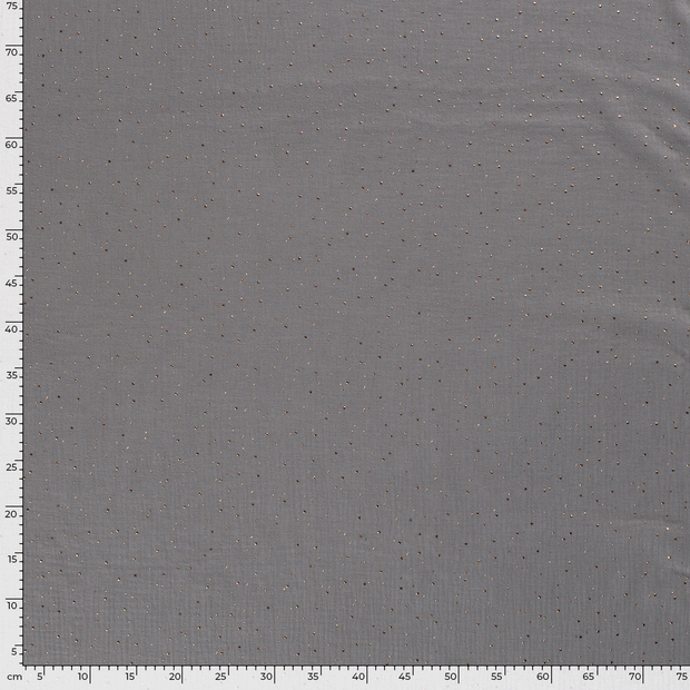 Double gaze tissu pois Gris