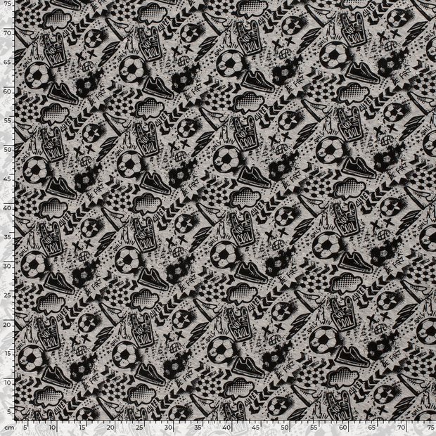 Alphen Fleece fabric Sports Middle Grey