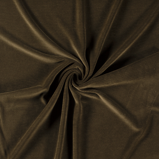 Nicky Velours Rib fabric Khaki Green 