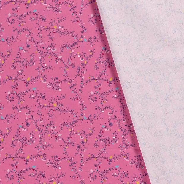 Cotton Poplin fabric Birds printed 