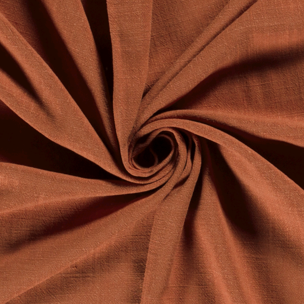 Woven Viscose Linen fabric Unicolour Brique
