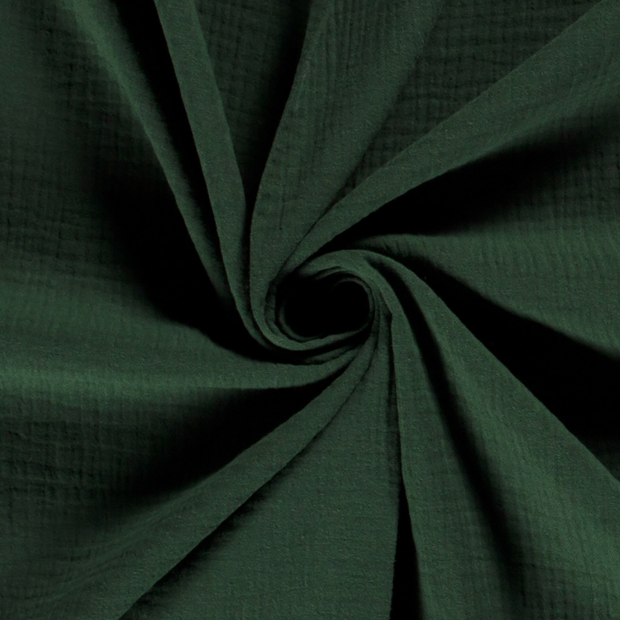 Muslin fabric Unicolour Dark Green