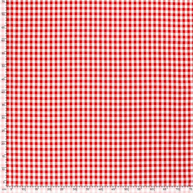 Cotton Poplin Yarn Dyed fabric Checks Red