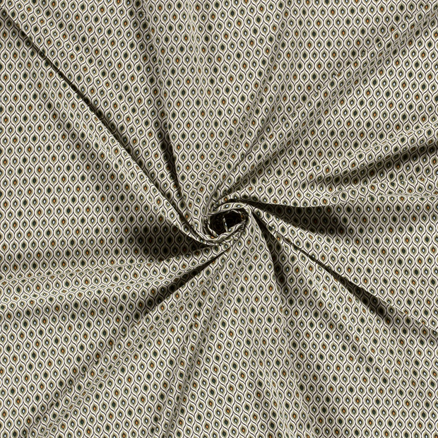 Viscose Poplin fabric White printed 