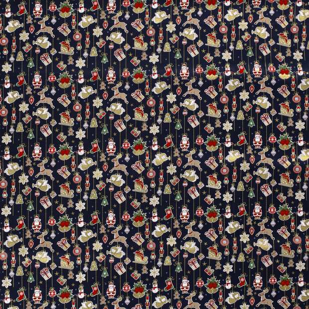 Cotton Poplin fabric Navy 