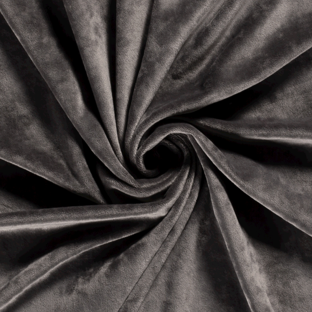 Velvet fabric Unicolour Taupe Grey