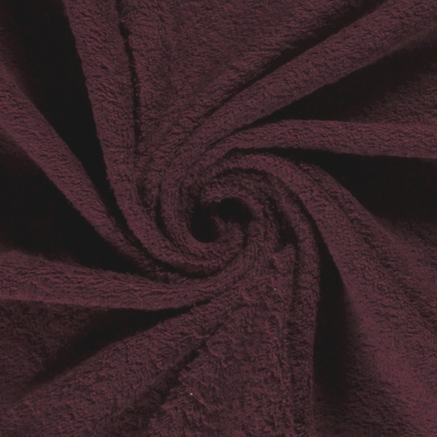 Terry Towelling fabric Unicolour Bordeaux