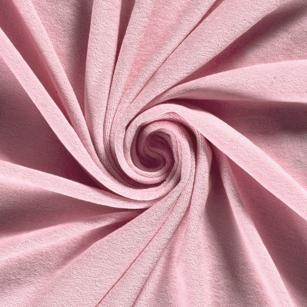 Stretch terry fabric Unicolour Pink
