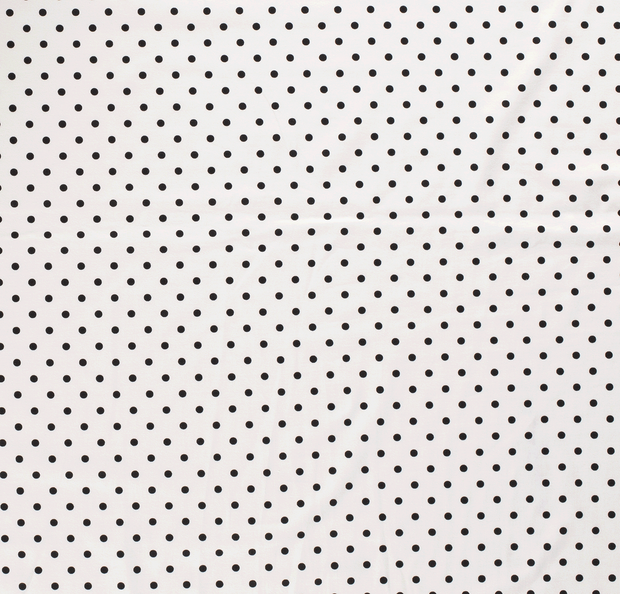 Cotton Jersey fabric Dots Optical White