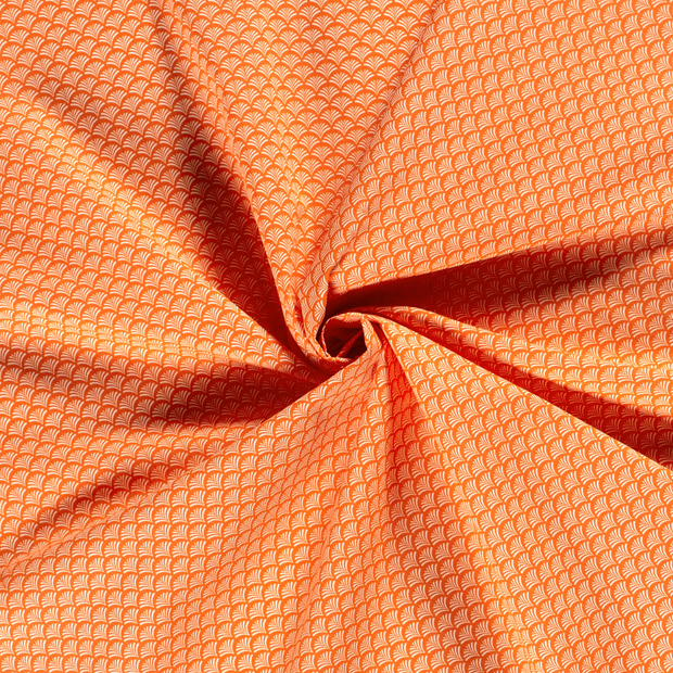 Popeline de Coton tissu Orange imprimé 