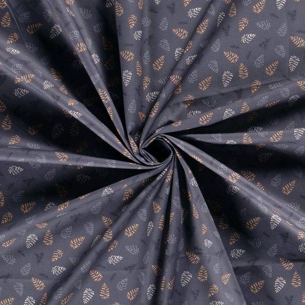 Cotton Poplin fabric printed and foil 