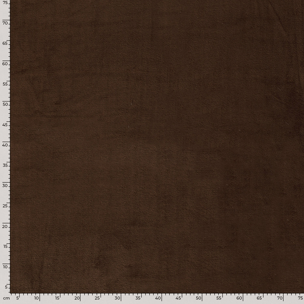 Coral Fleece fabric Unicolour Dark Brown