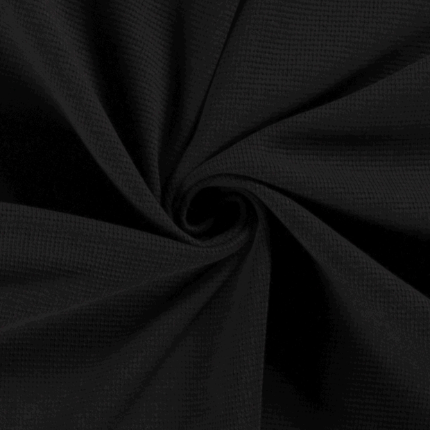 Gauffré Jersey tissu Unicolore Noir