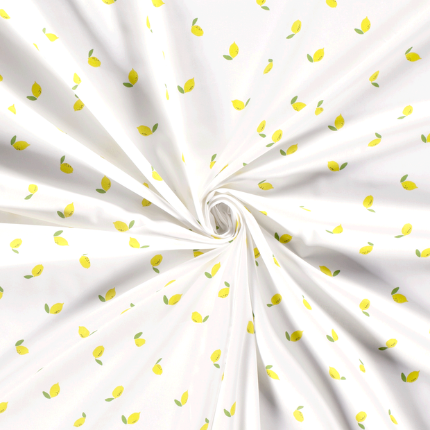Cotton Poplin fabric Optical White printed 