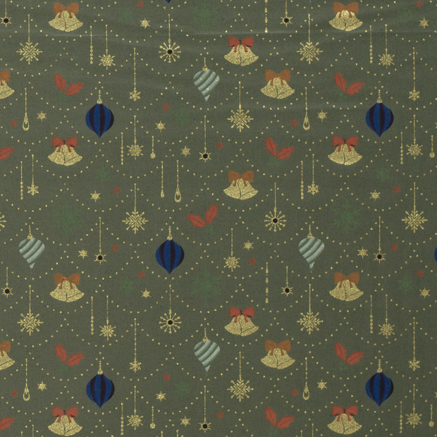 Cotton Poplin fabric Christmas Green