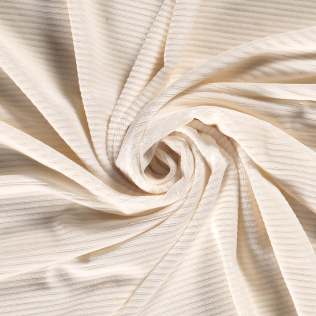 Velvet fabric Rib Off White
