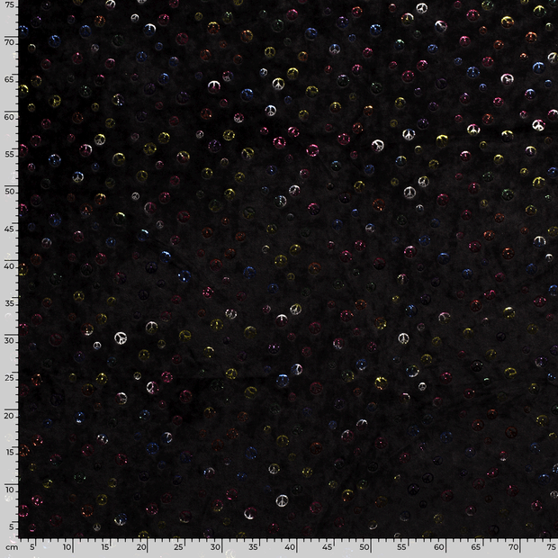 Velours tissu cercles Noir