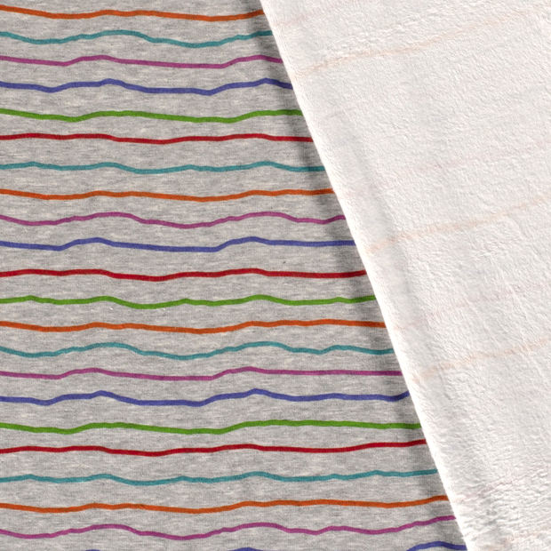 Alphen Fleece fabric Stripes Middle Grey