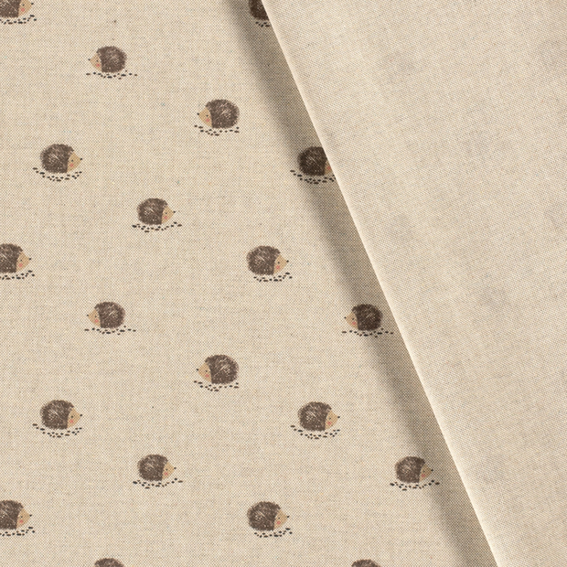 Panama fabric Hedgehog printed 