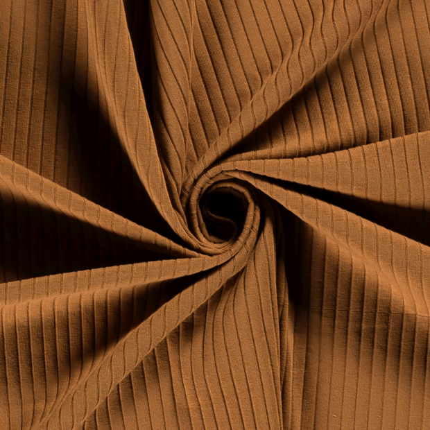 Rib Jersey fabric Unicolour Caramel