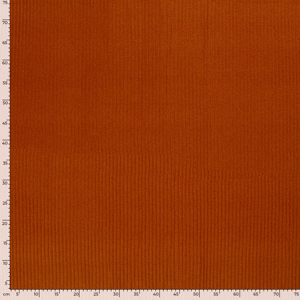 Rib Jersey fabric Unicolour Brique