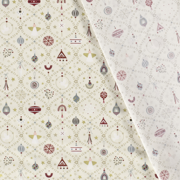 Cotton Poplin fabric Christmas printed and foil 