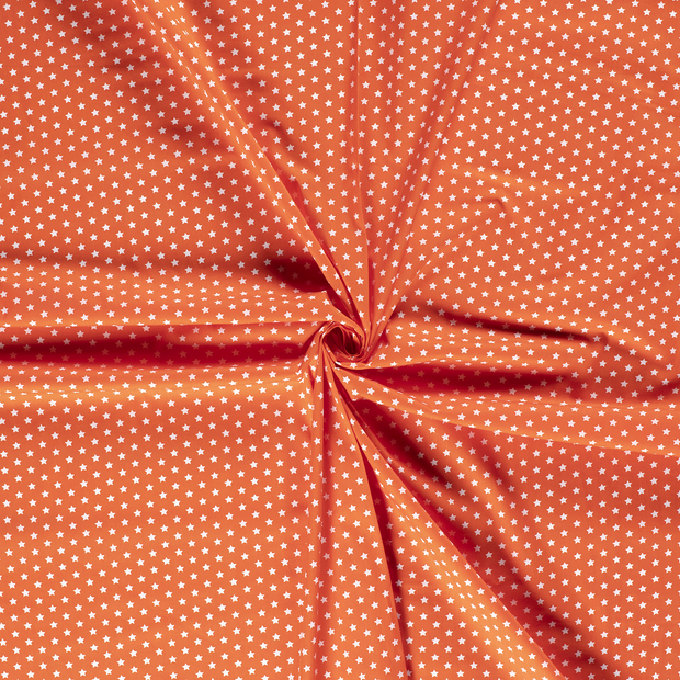 Algodón Popelina tela Naranja estampado 