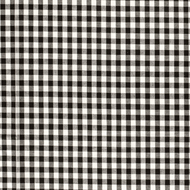 Cotton Poplin Yarn Dyed fabric Checks Black