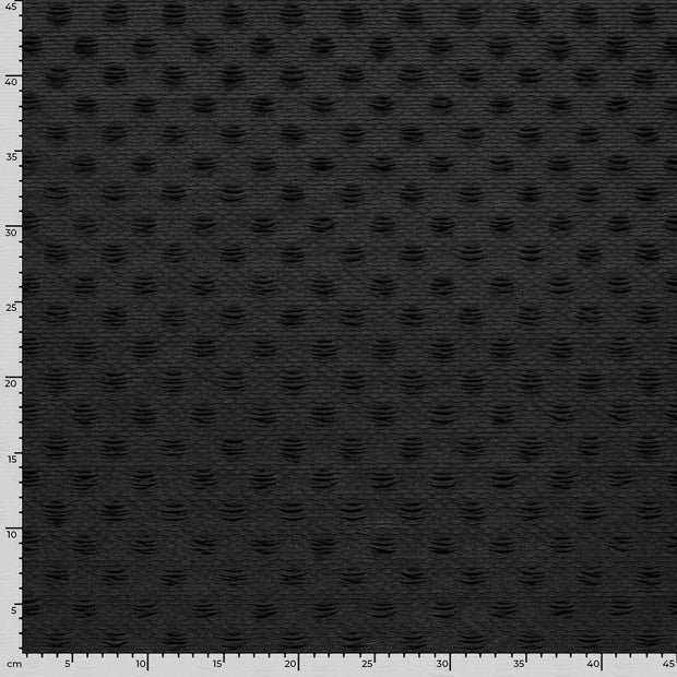 Velours tissu pois Noir