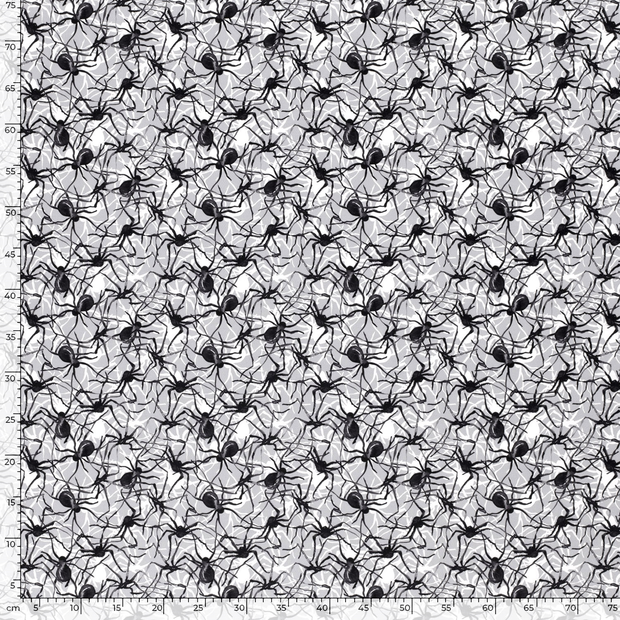 Polyester Jersey fabric Spiders Light Grey