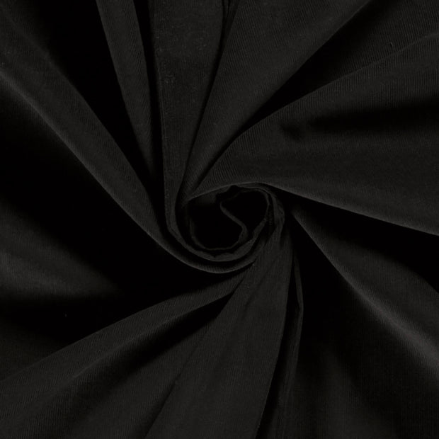 Babycord 21w fabric Unicolour Black