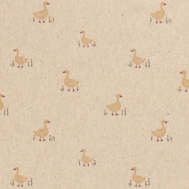 Panama fabric Birds Ivory